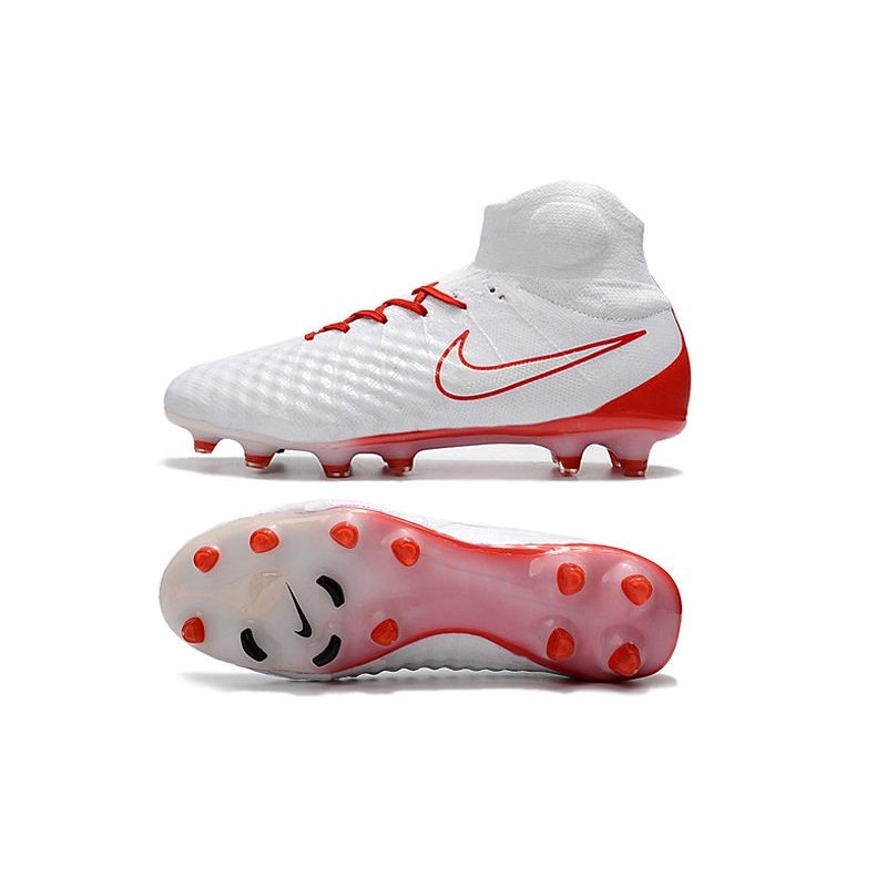 Nike Magista Obra 2 FG 2017 Crampon de Football Rouge Blanc