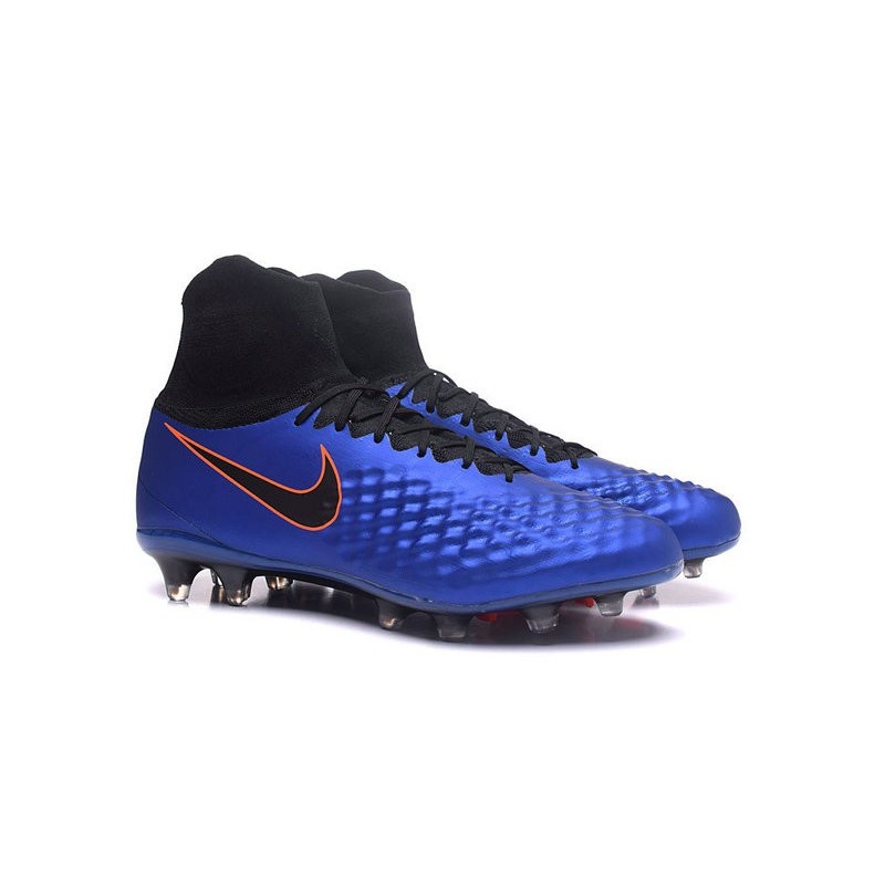 Nike Magista Obra II FG Chaussures de football Bleu Noir Orange