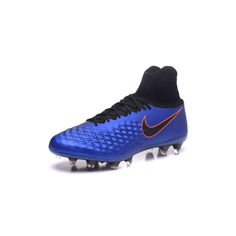 Nike Magista Obra II FG Chaussures de football Bleu Noir Orange
