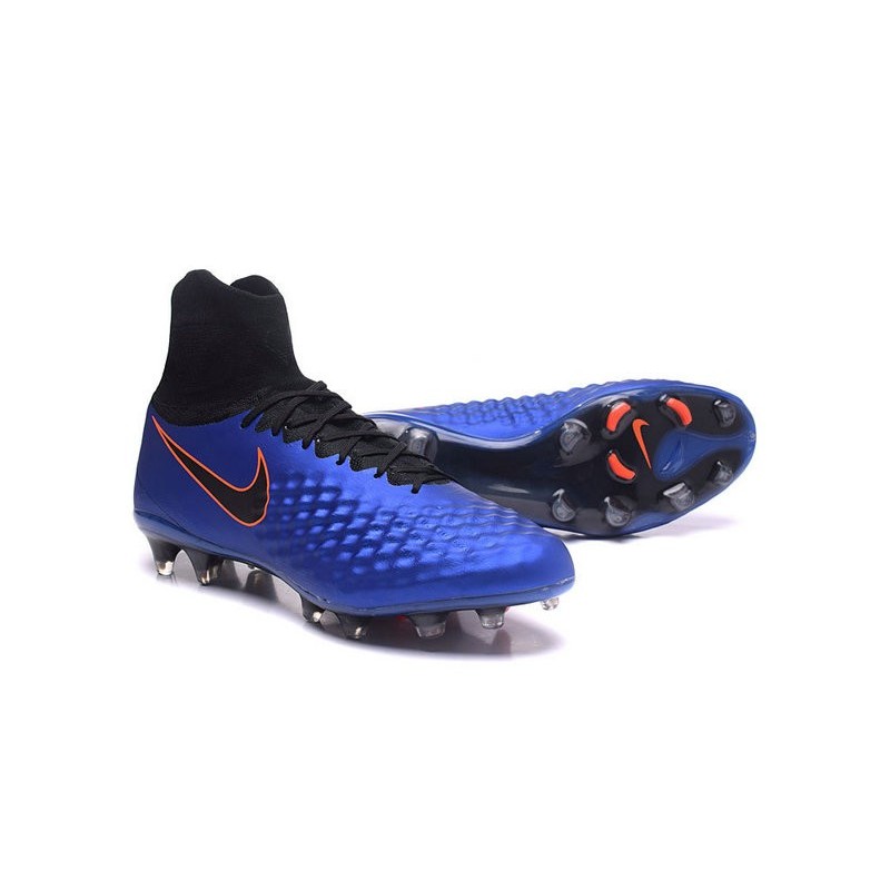 Nike Magista Obra II FG Chaussures de football Bleu Noir Orange