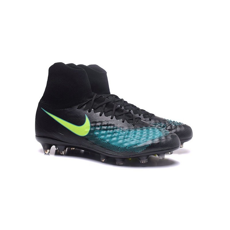 Nike Magista Obra II FG Chaussures de football Noir Bleu Vert