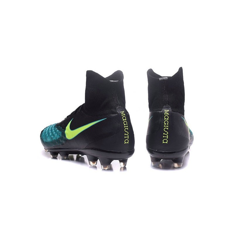 Nike Magista Obra II FG Chaussures de football Noir Bleu Vert