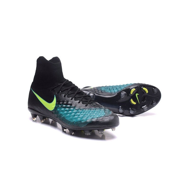 Nike Magista Obra II FG Chaussures de football Noir Bleu Vert