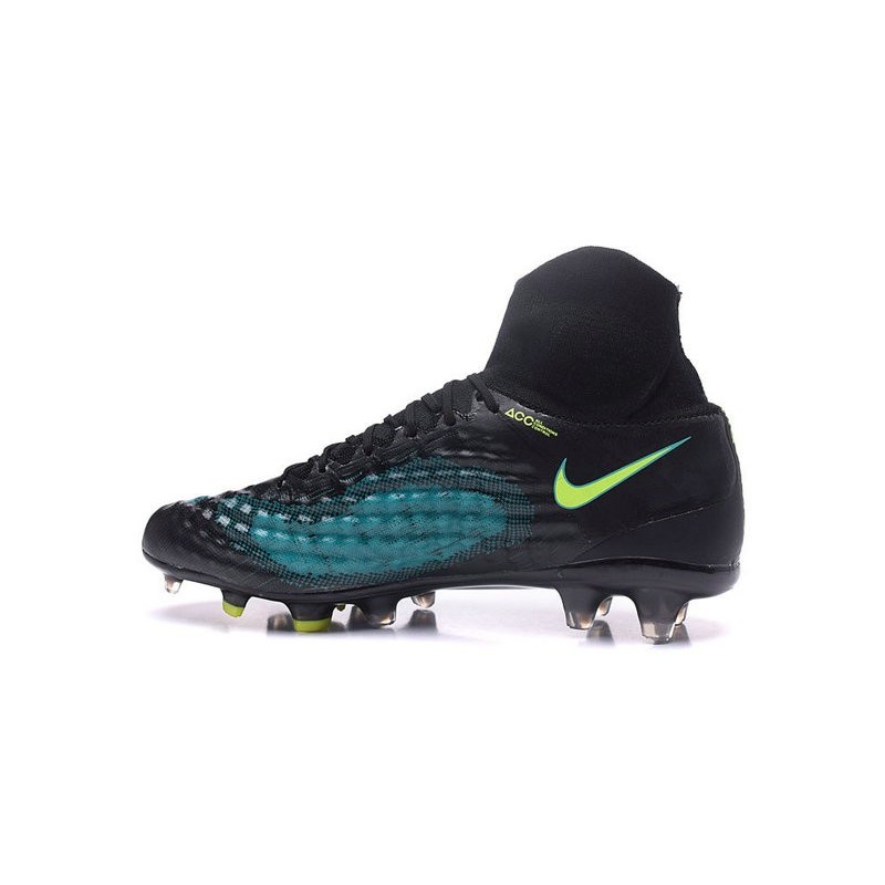 Nike Magista Obra II FG Chaussures de football Noir Bleu Vert