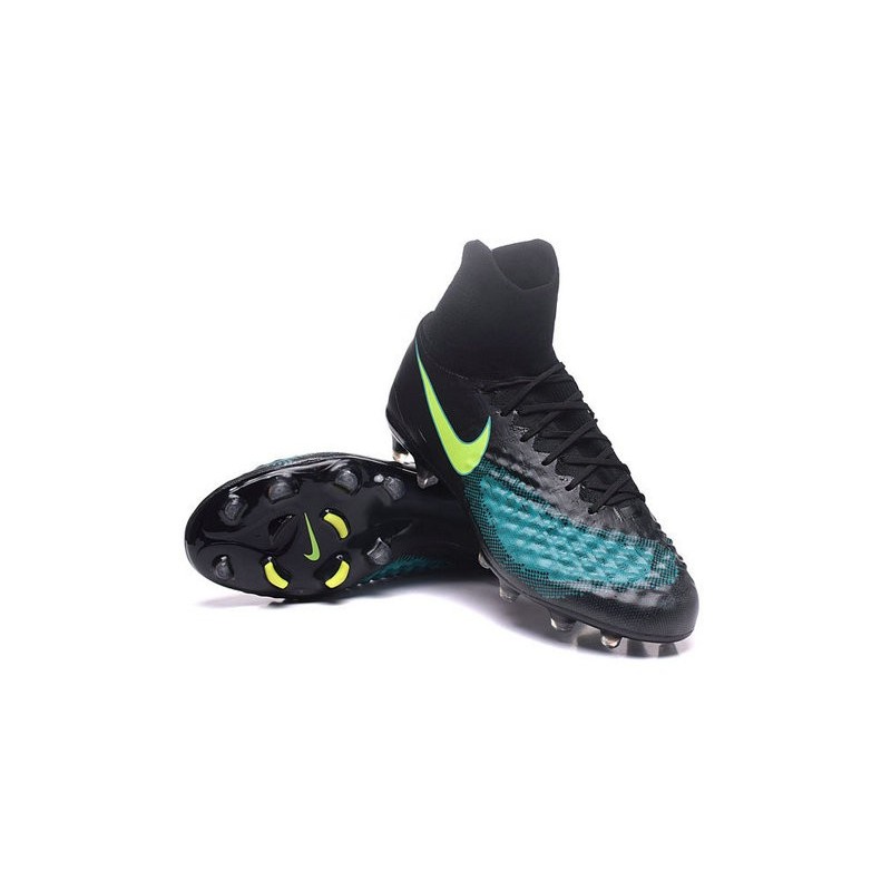 Nike Magista Obra II FG Chaussures de football Noir Bleu Vert