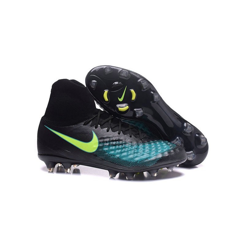 Nike Magista Obra II FG Chaussures de football Noir Bleu Vert