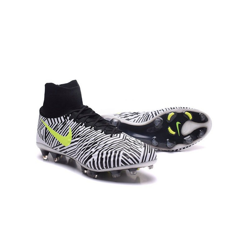 Nike Magista Obra II FG Football bottes pour hommes Noir Blanc Jaune