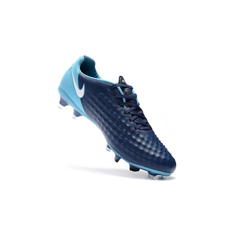 Nouveau Chaussure de Football Nike Magista Opus II FG Hommes Bleu Noir Blanc