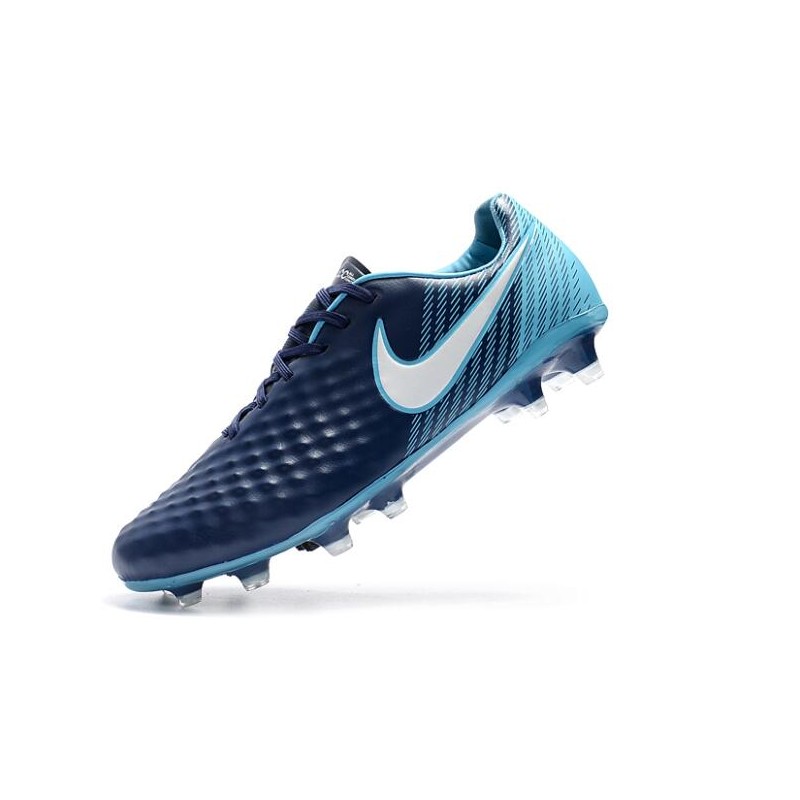 Nouveau Chaussure de Football Nike Magista Opus II FG Hommes Bleu Noir Blanc