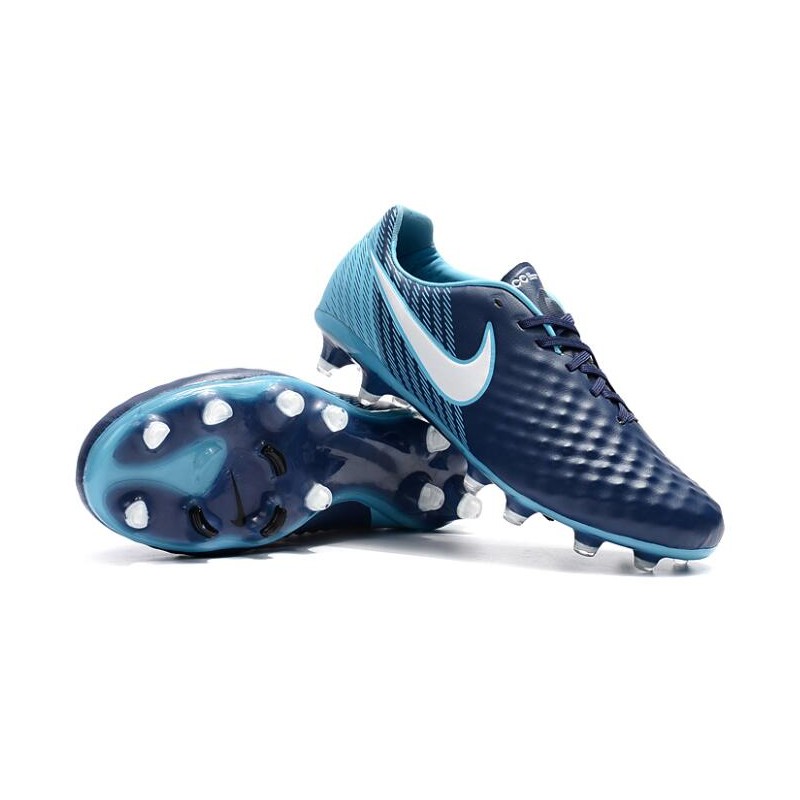 Nouveau Chaussure de Football Nike Magista Opus II FG Hommes Bleu Noir Blanc