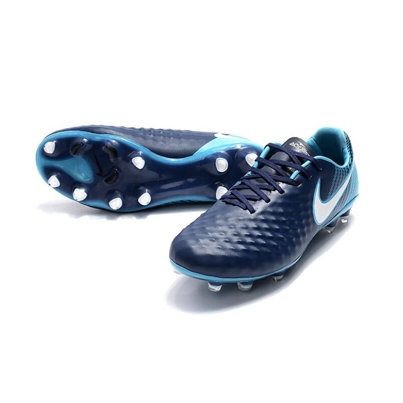 Nouveau Chaussure de Football Nike Magista Opus II FG Hommes Bleu Noir Blanc