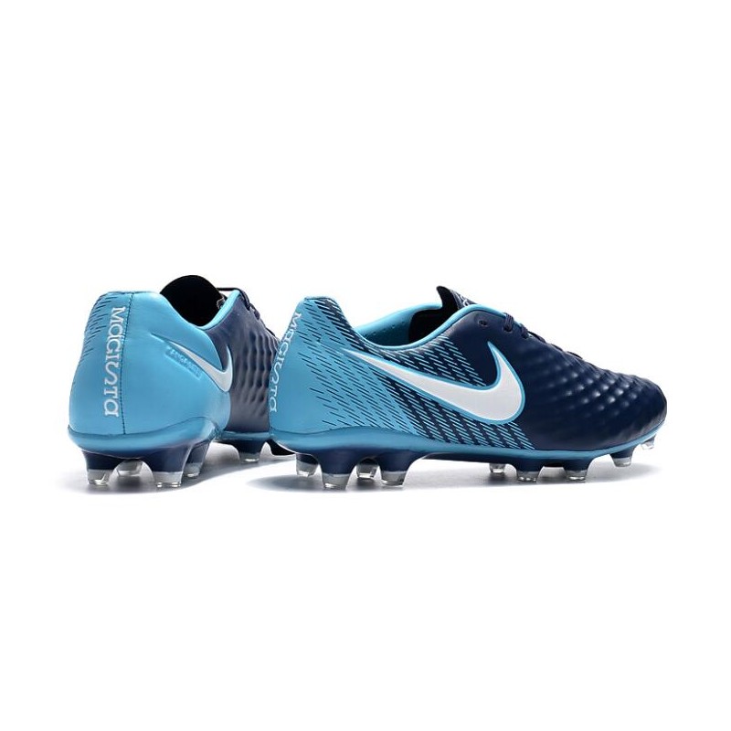 Nouveau Chaussure de Football Nike Magista Opus II FG Hommes Bleu Noir Blanc