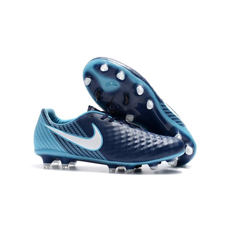 Nouveau Chaussure de Football Nike Magista Opus II FG Hommes Bleu Noir Blanc
