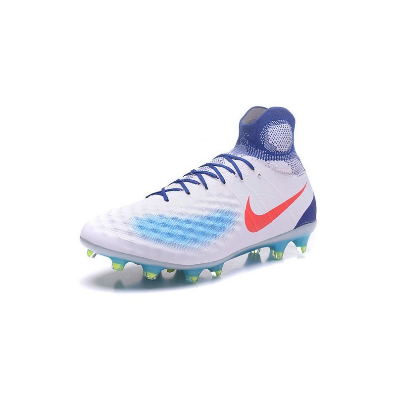 Nouvelles - Chaussures Foot Nike Magista Obra II FG Blanc Bleu Orange