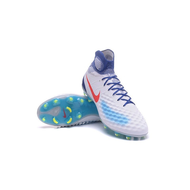 Nouvelles - Chaussures Foot Nike Magista Obra II FG Blanc Bleu Orange