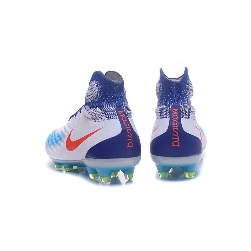 Nouvelles - Chaussures Foot Nike Magista Obra II FG Blanc Bleu Orange