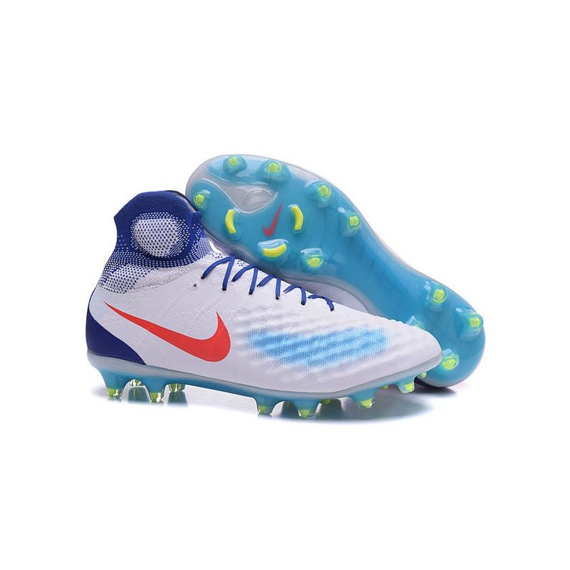 Nouvelles - Chaussures Foot Nike Magista Obra II FG Blanc Bleu Orange