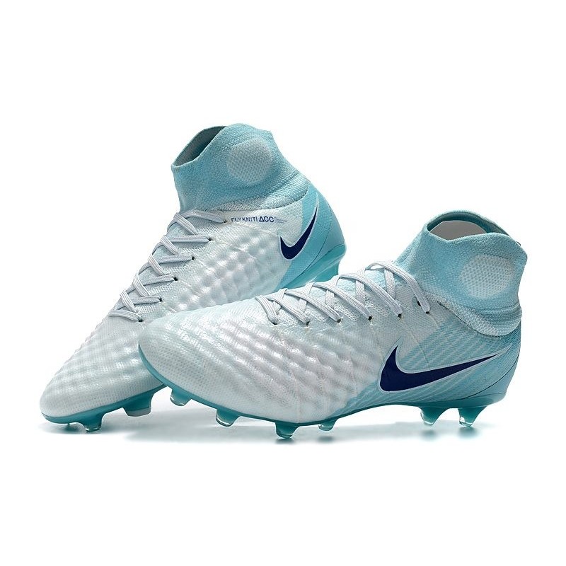 Nouvelles Nike Magista Obra 2 FG Crampons de Football Blanc Bleu