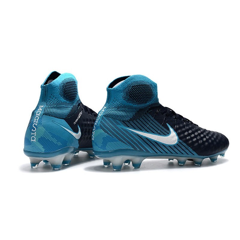 Nouvelles Nike Magista Obra 2 FG Crampons de Football Blanc Bleu Noir
