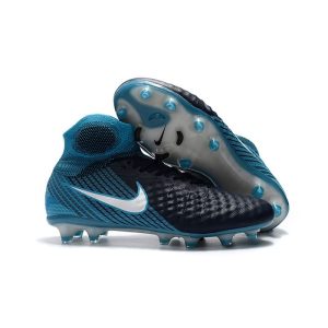 Nouvelles Nike Magista Obra 2 FG Crampons de Football Blanc Bleu Noir