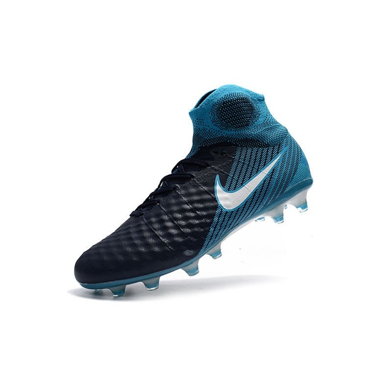 Nouvelles Nike Magista Obra 2 FG Crampons de Football Blanc Bleu Noir