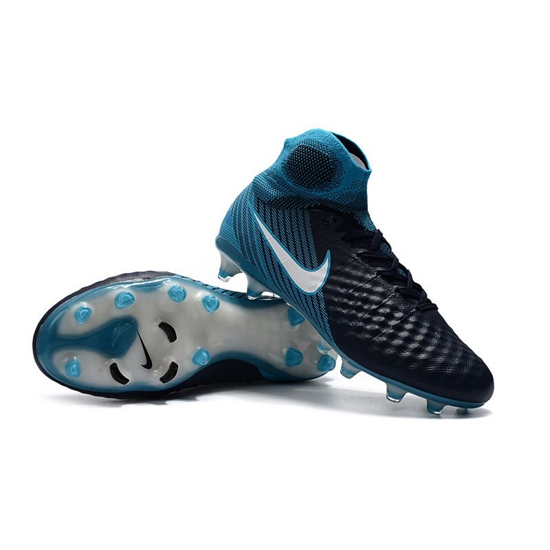 Nouvelles Nike Magista Obra 2 FG Crampons de Football Blanc Bleu Noir