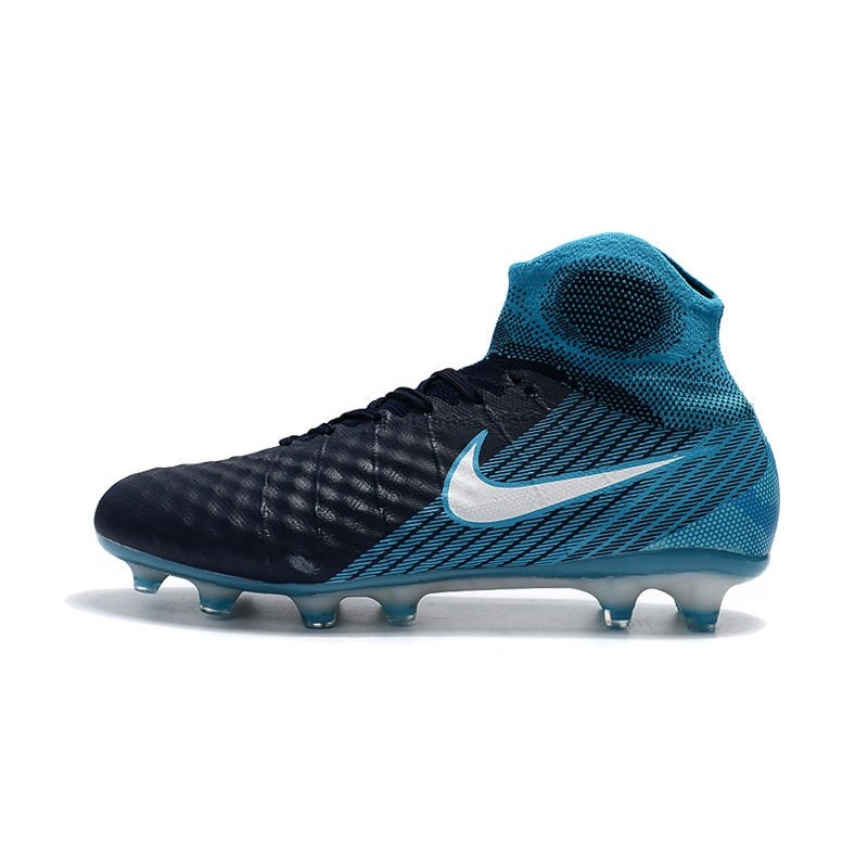 Nouvelles Nike Magista Obra 2 FG Crampons de Football Blanc Bleu Noir
