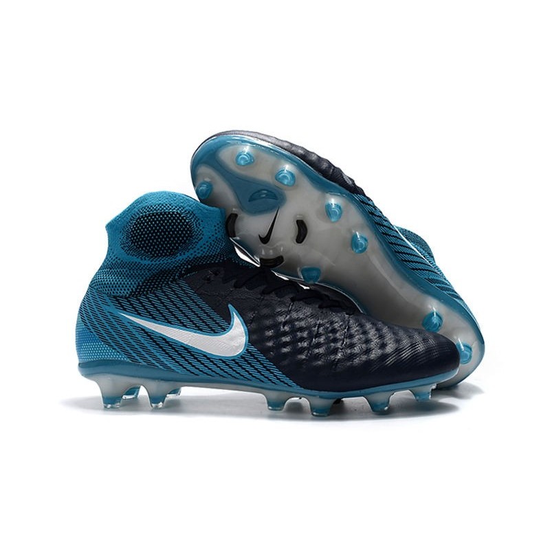 Nouvelles Nike Magista Obra 2 FG Crampons de Football Blanc Bleu Noir