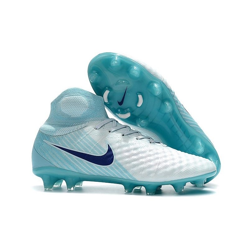 Nouvelles Nike Magista Obra 2 FG Crampons de Football Blanc Bleu