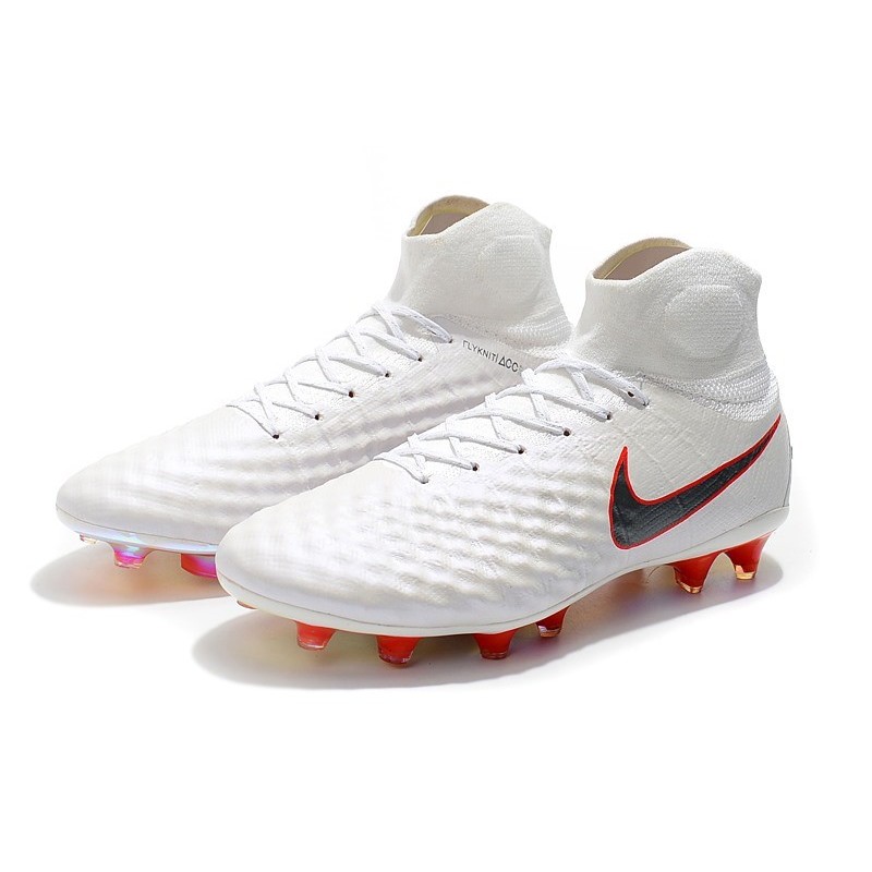 Nouvelles Nike Magista Obra 2 FG Crampons de Football Blanc Gris Métallique Carmin