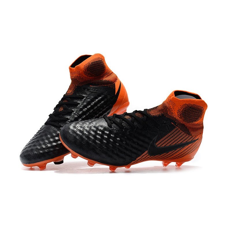 Nouvelles Nike Magista Obra 2 FG Crampons de Football Noir Blanc Rouge Université