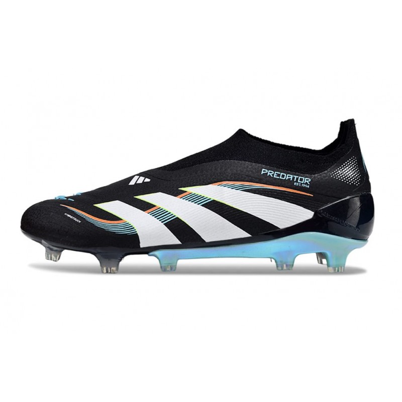 adidas Predator Elite Sans Lacets FG Noir Blanc Bleu