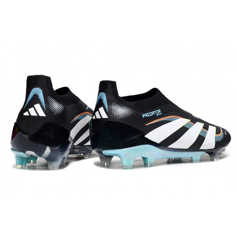 adidas Predator Elite Sans Lacets FG Noir Blanc Bleu