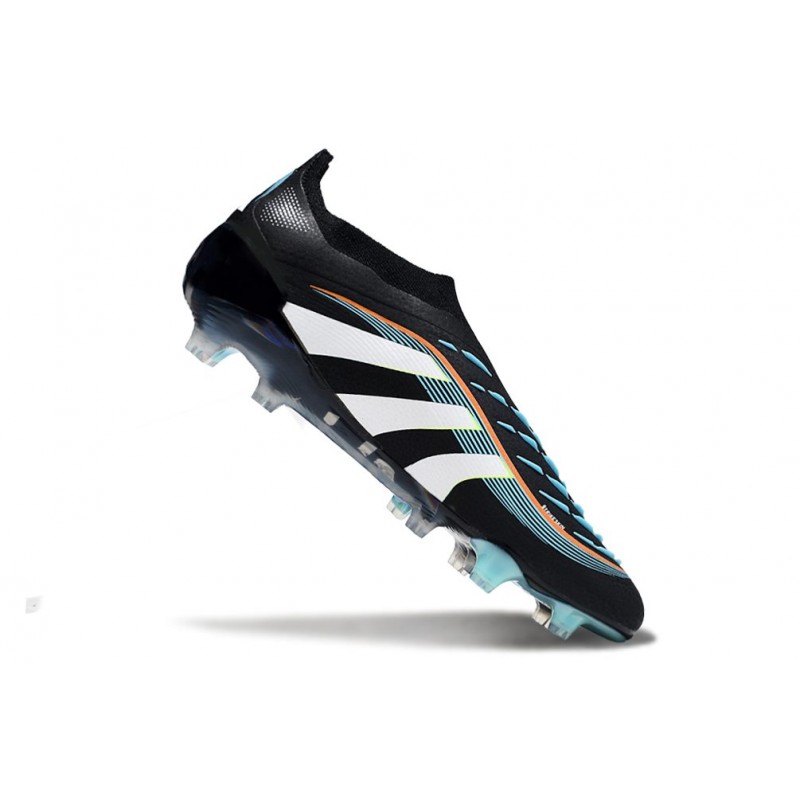 adidas Predator Elite Sans Lacets FG Noir Blanc Bleu