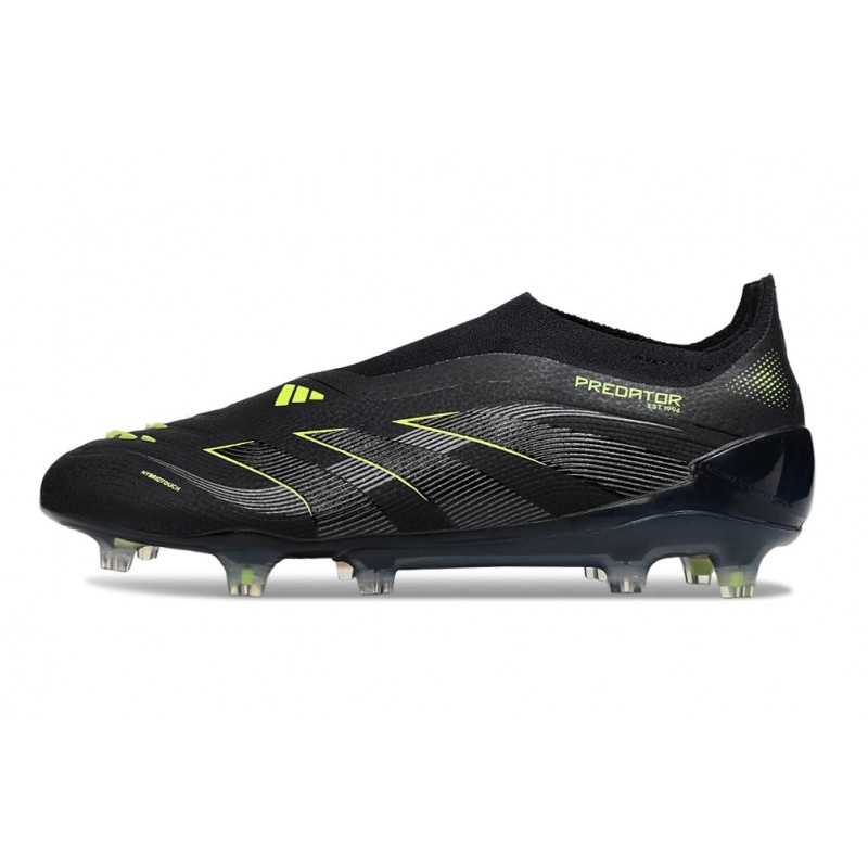 adidas Predator Elite Sans Lacets FG Noir Jaune