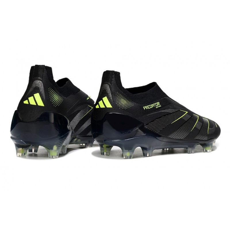 adidas Predator Elite Sans Lacets FG Noir Jaune