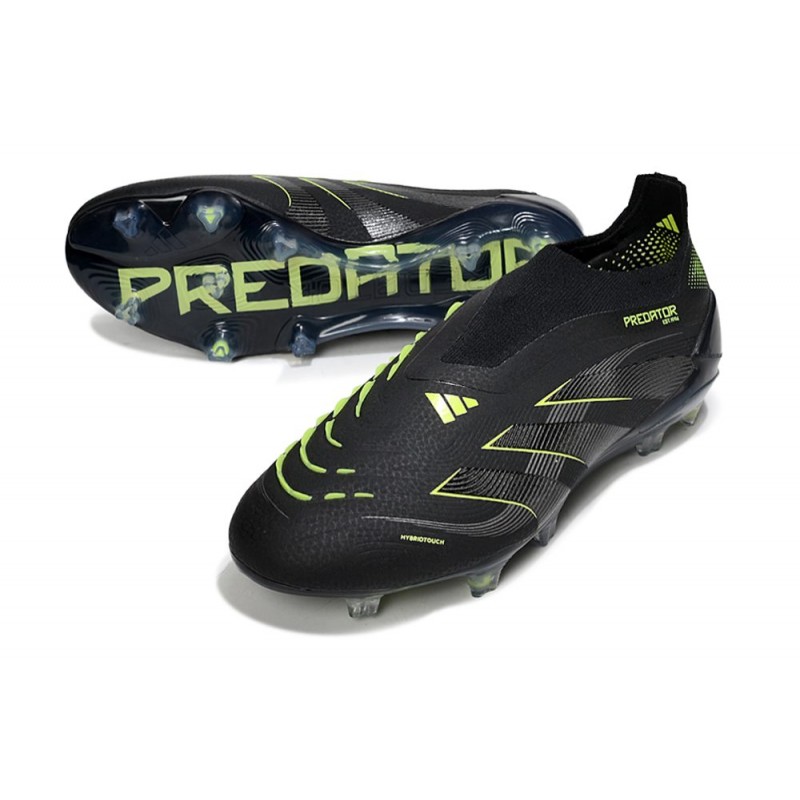 adidas Predator Elite Sans Lacets FG Noir Jaune