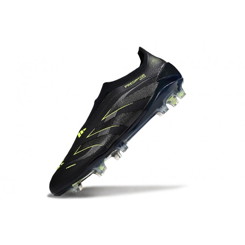 adidas Predator Elite Sans Lacets FG Noir Jaune