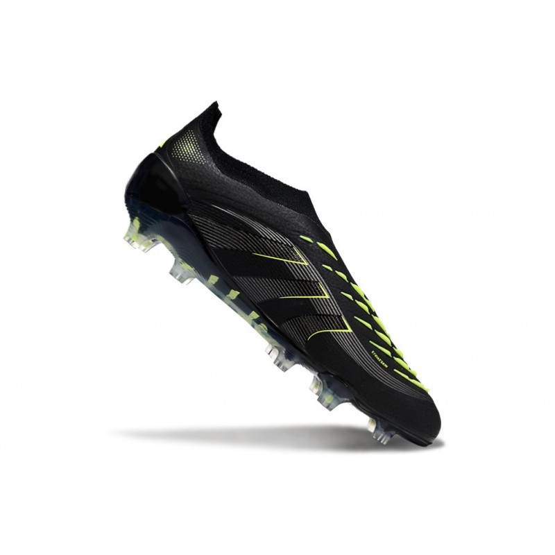 adidas Predator Elite Sans Lacets FG Noir Jaune