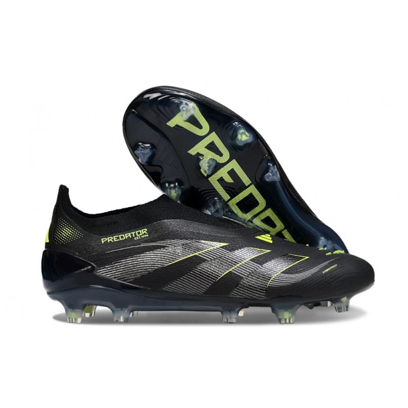 adidas Predator Elite Sans Lacets FG Noir Jaune
