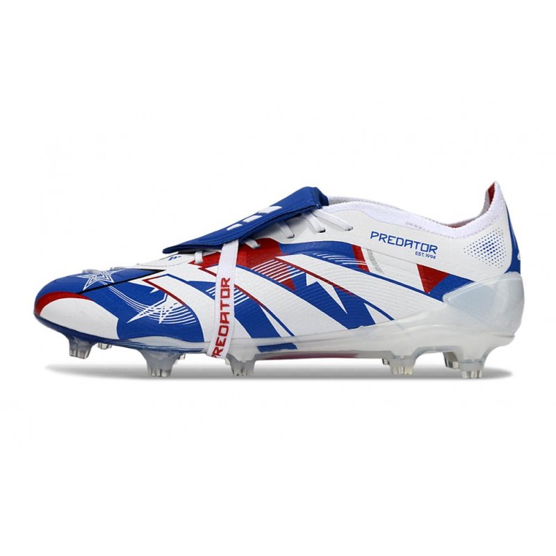 Crampons adidas Predator FT 25 Elite FG Blanc Bleu Rouge