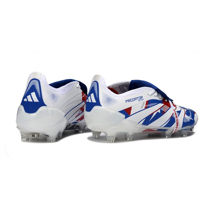 Crampons adidas Predator FT 25 Elite FG Blanc Bleu Rouge