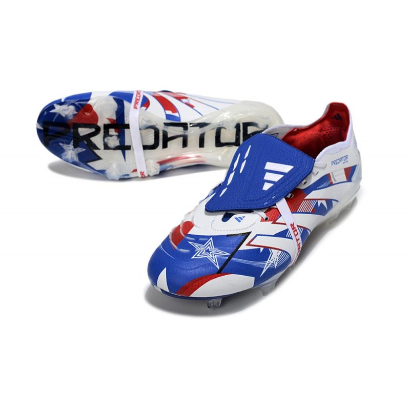 Crampons adidas Predator FT 25 Elite FG Blanc Bleu Rouge
