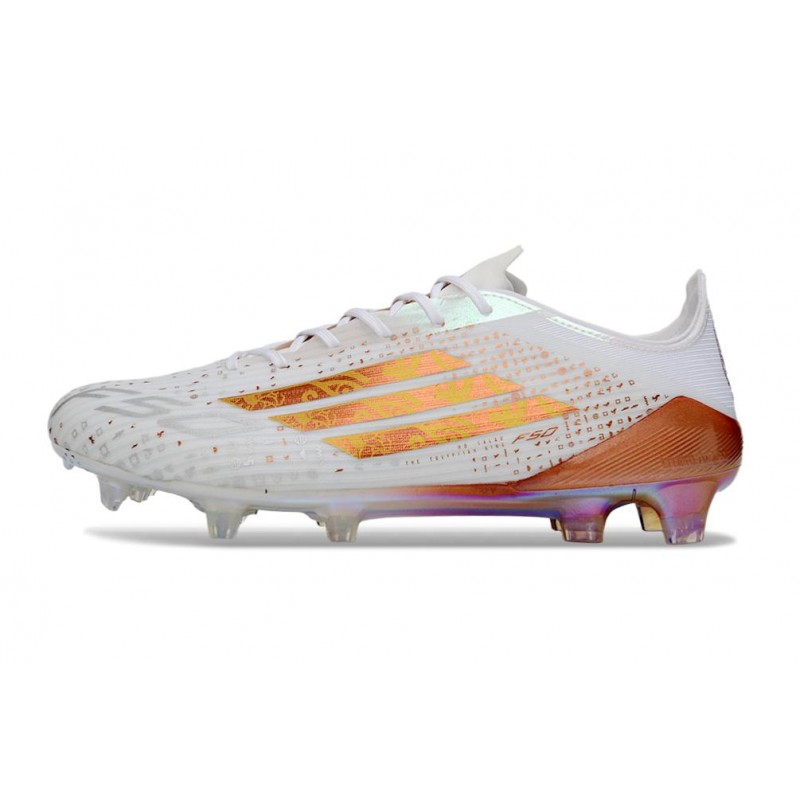 Chaussure Adidas F50 Elite FG Blanc Or – Image 2