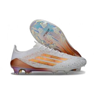 Chaussure Adidas F50 Elite FG Blanc Or