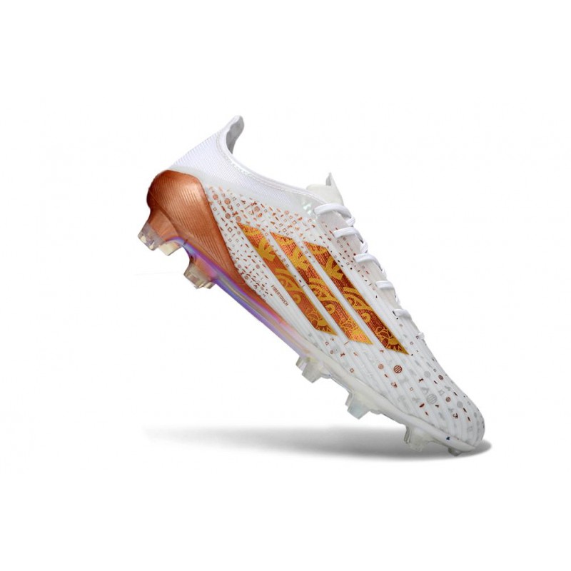 Chaussure Adidas F50 Elite FG Blanc Or – Image 7