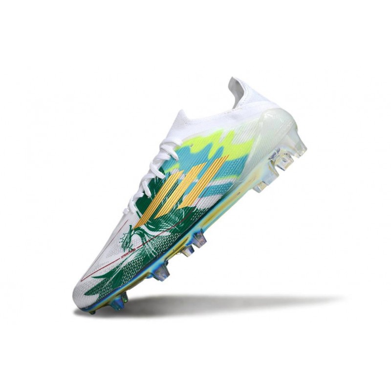 Chaussure Adidas F50 Elite FG Blanc Vert Or – Image 6