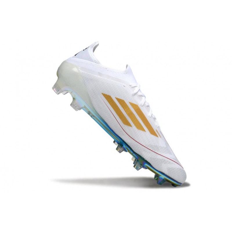 Chaussure Adidas F50 Elite FG Blanc Vert Or – Image 7