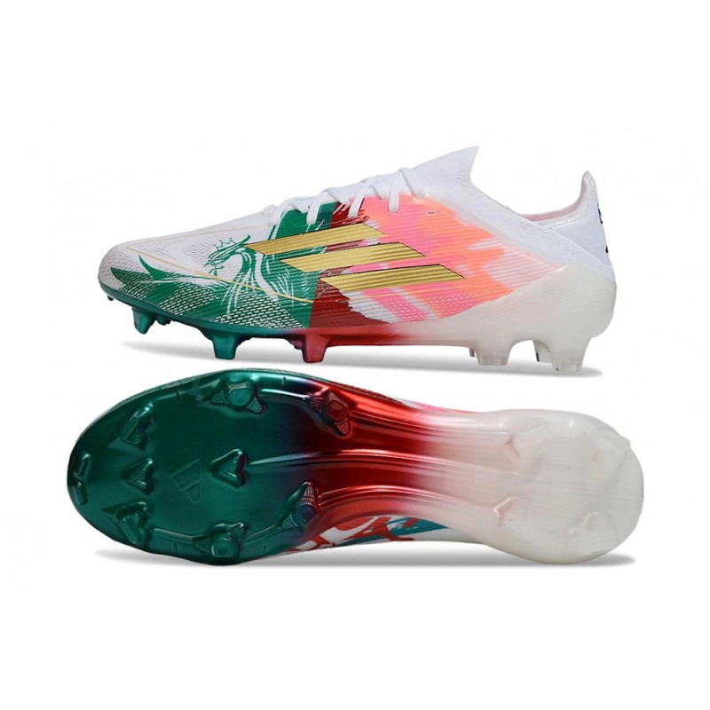 Chaussure Adidas F50 Elite FG Rose Vert Or – Image 2