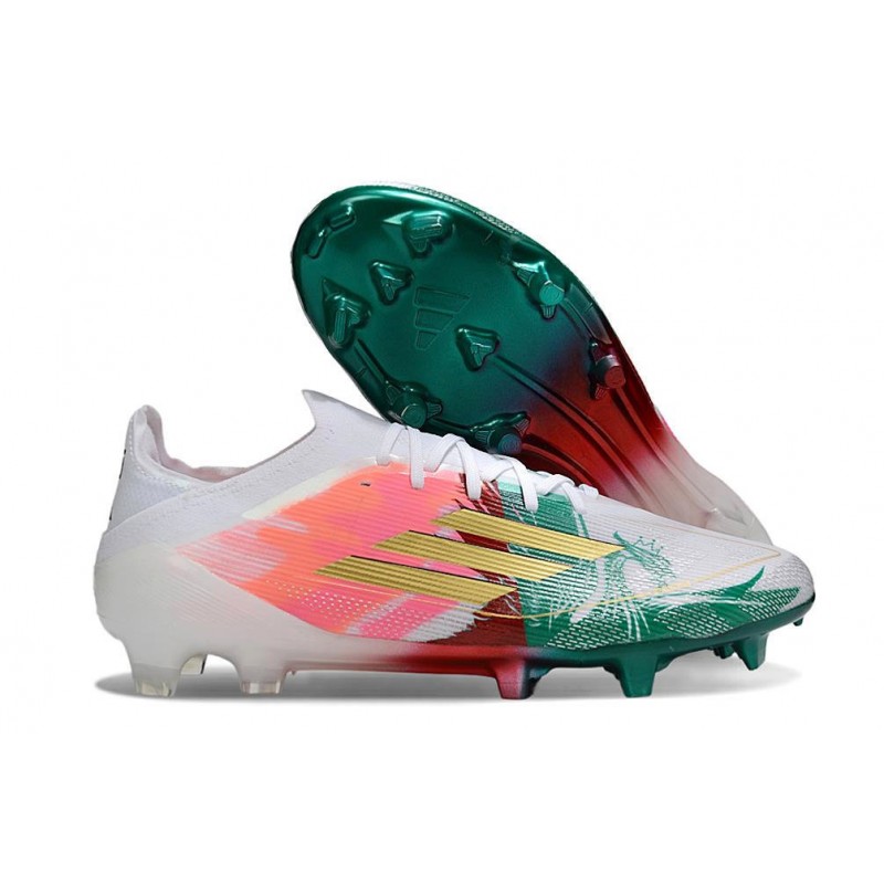 Chaussure Adidas F50 Elite FG Rose Vert Or – Image 3